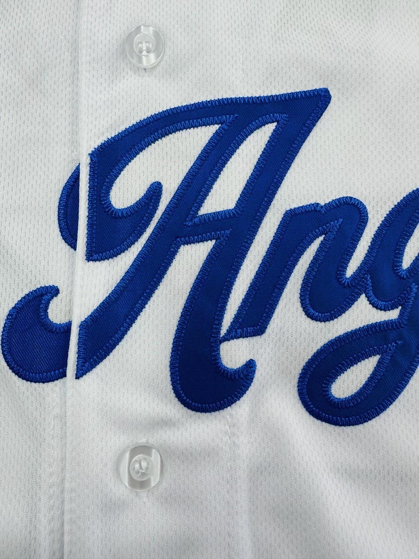 Men's #50 "Los Angeles" Embroidery Baseball Jersey, Loose V-Neck Short Sleeve Button-Up Sportwear Suitable For Street Hip-Hop, Baseball, Golf Training, Sports Top, Streetwear, Sportswear Top