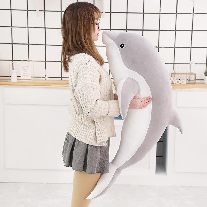 Cute Dolphin Plush Toy, Soft Stuffed Animal Pillow, Perfect Gift for Kids & Adults, Wholesale Ocean Theme Decorative Item