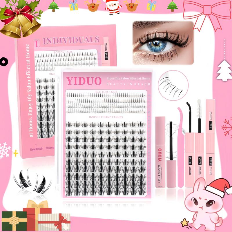 5 Styles Lash Clusters Kit with Eyelash Tools: Bond and Seal | Lash Remover | Eyelash Brush | Lash Tweezers Manga+Manga&Bottom+Wispy+Fairy Lashes Extensions 5-16mm Natural Wispy Individual DIY Eyelash Kit Salon at Home | Long-Lasting Glam Effect Easy DIY