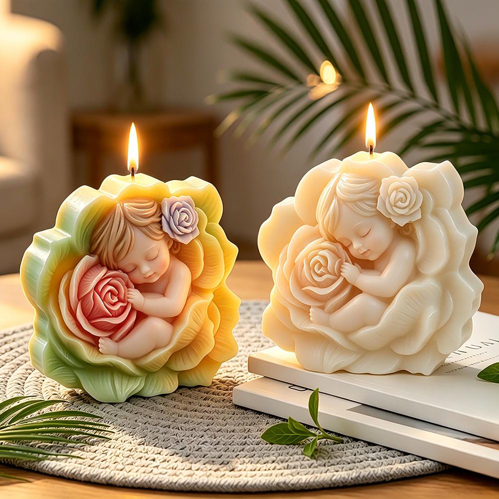 3D Rose Silicone Candle Mold, Large Flower Candle Soap Making Mould for DIY Handmade Aromatherapy Wax Melts, Reusable Rose Shaped Resin Chocolate Ice Cube Craft Supplies, Home Decor Ornament Mold for Adults Beginners