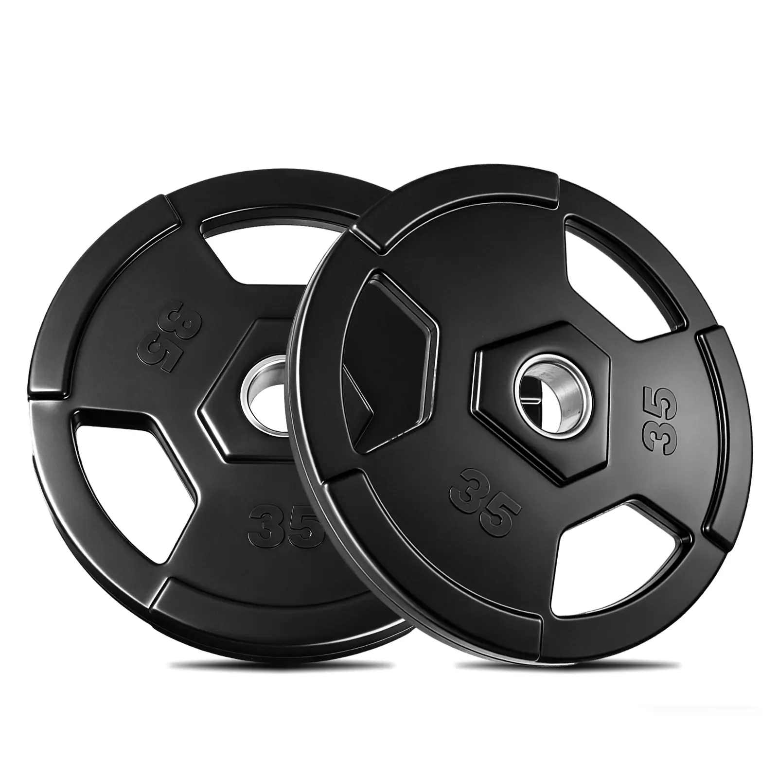 Unisex 2-Inch Olympic Grip Weight Plates, Barbell-Compatible Low-Noise Home Gym Bumper Plates, Strength Training Equipment Everyday Essentials