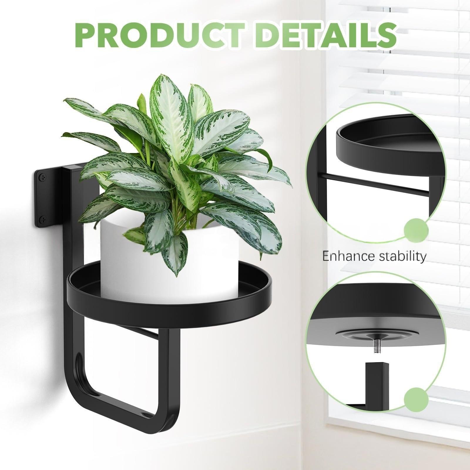 Wall-Mounted Plant Stand, Metal Wall-Hanging Planter Shelf, Indoor Plant Frame, Home Decor, Vertical Gardening Solution, Wall Plant Holder