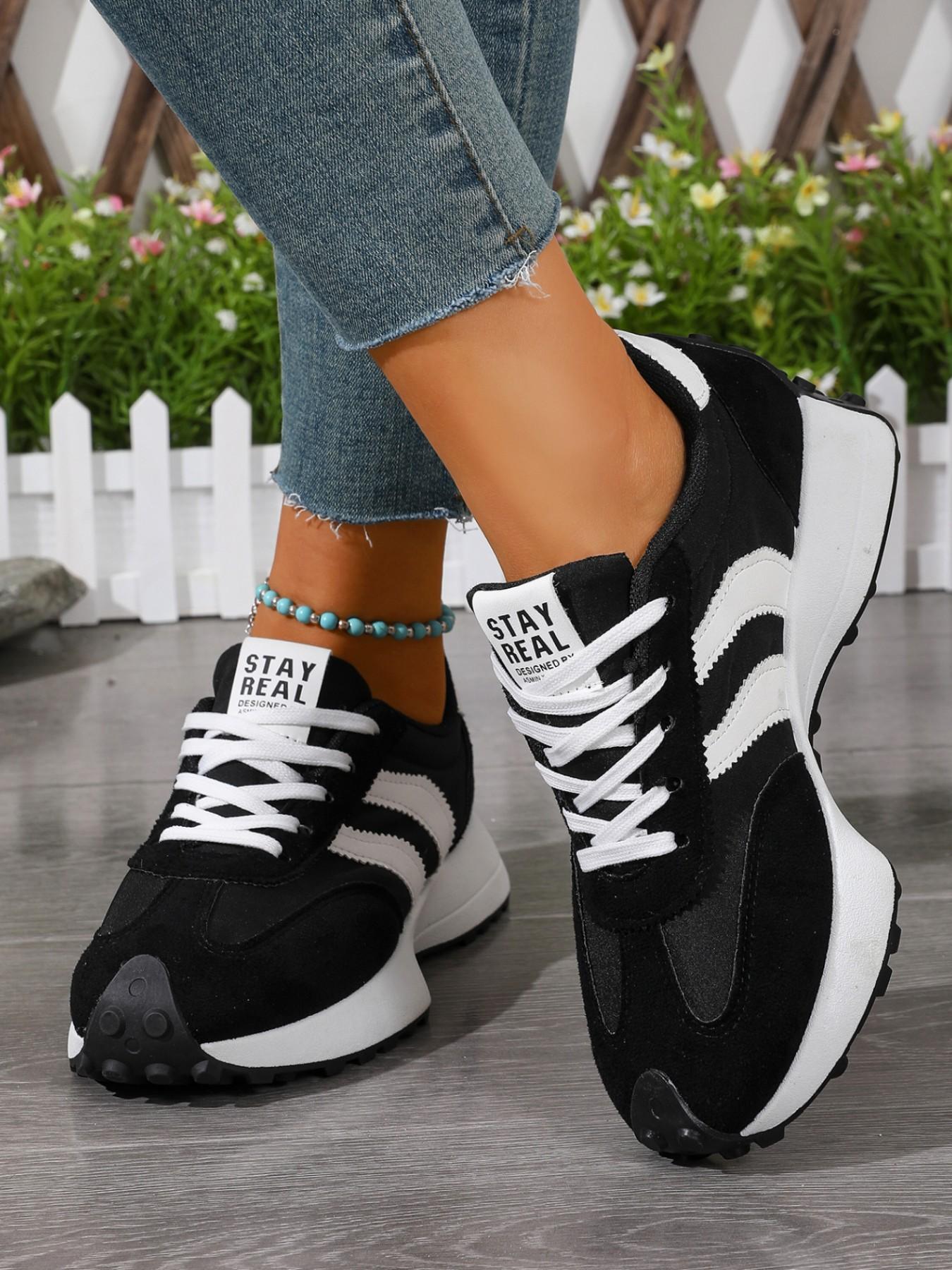 Women Height Increasing Thick Sole Non Slip Comfortable Breathable Colorblock Running Shoes Outdoor Running Sneakers for Outdoor Sports