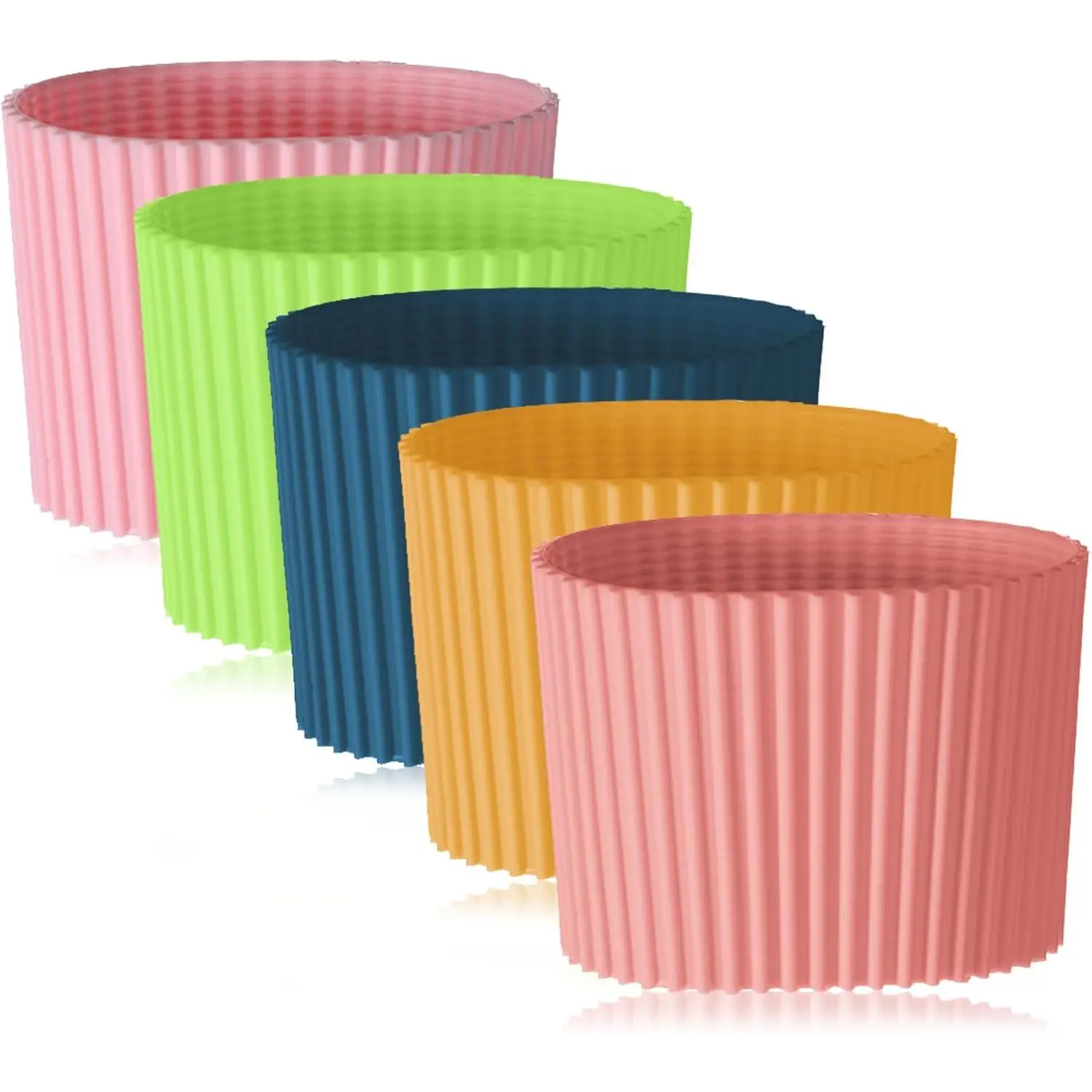 5 count  Coffee Cup Sleeves  Cup Sleeves for Hot Drinks Glass Cups Cold Hot Drinks Glass Bottle Mug Protector Cover  Travel Nonslip 5 Colors