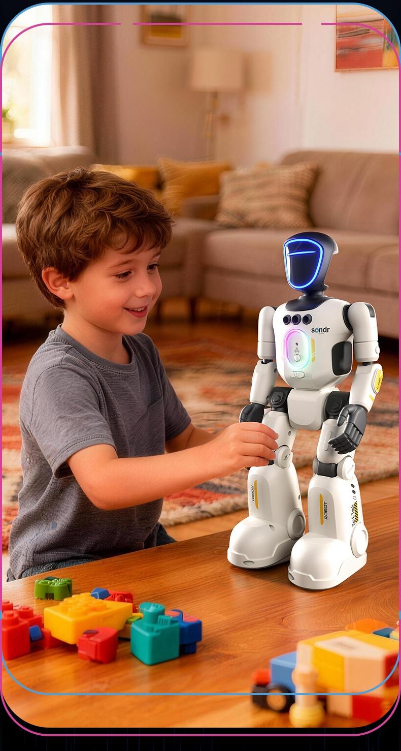 Bionic Joint Smart Robot, Realistic Robot, Intelligent Programming Language Recording Gesture Control, Multifunction Walks Slides Sings Dances Emotion Toy Ai Gift