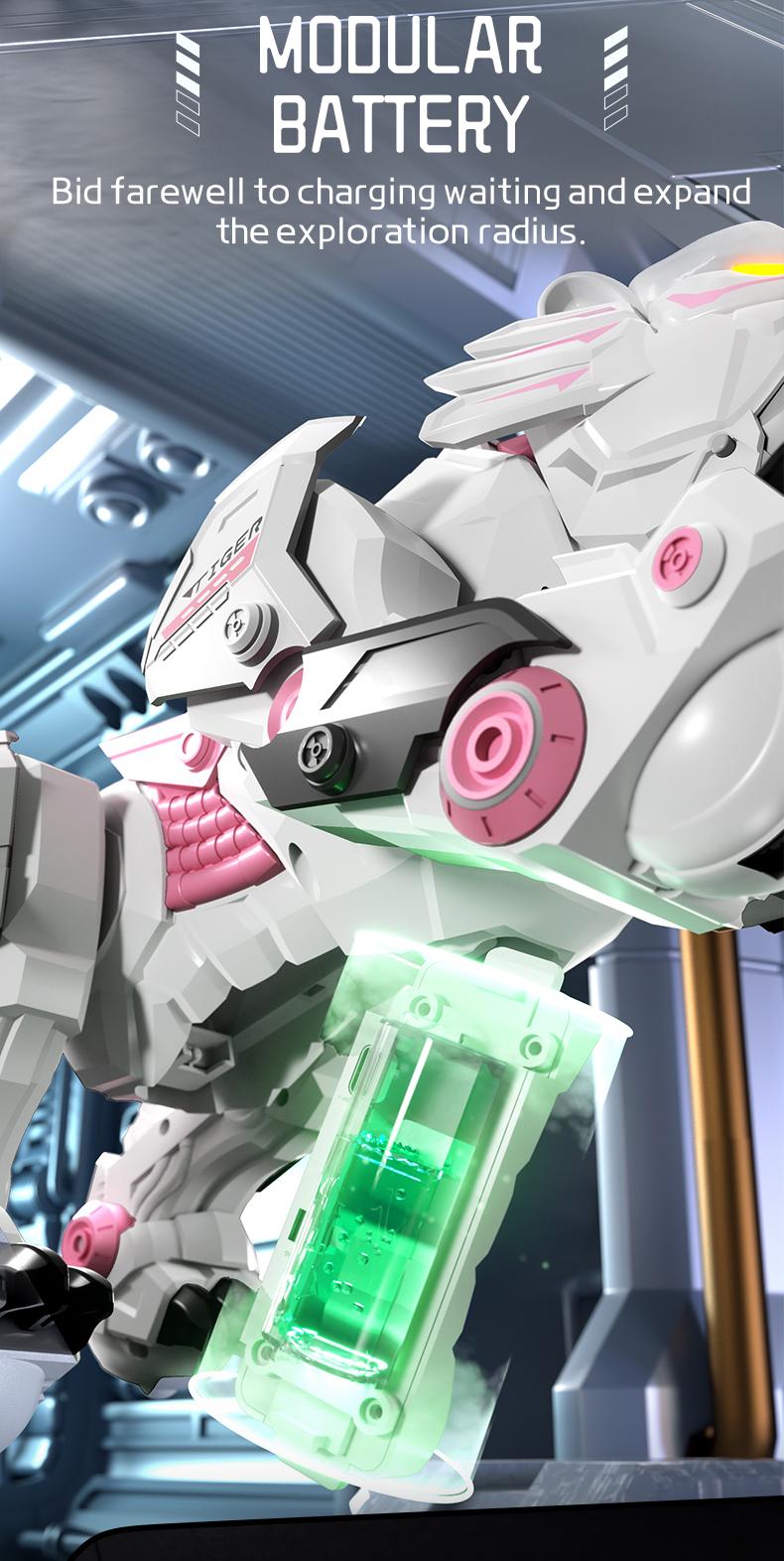 2.4GHz Electric Remote Control Tiger Toy, Smart Mechanical Pet, Dancing Storytelling Mimicry Inversion Programming, Interactive Educational Gift