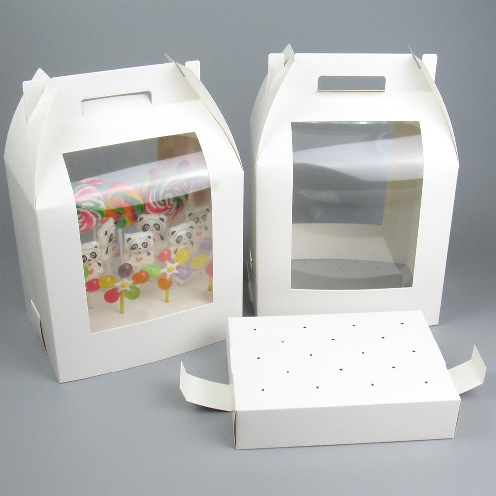 20/15/10/5/1pcs Handheld Lollipop Packaging Boxes with Clear Window, Display Boxes for Store Candies, Handmade Chocolates, Cakes & Strawberries.needoh.paper plates