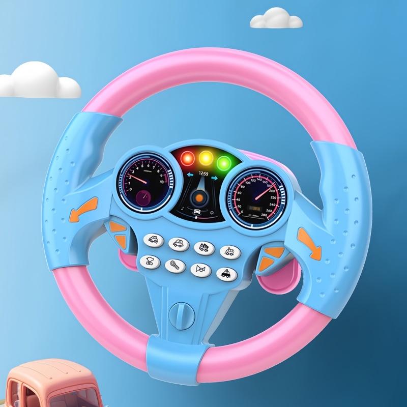 Simulated Driving Controller, Portable Simulated Driving Steering Wheel Copilot Play Toy, Children's Educational Sounding Toy, Small Steering Wheel Toy Gift, Funny Interactive Driving Wheel with Music Steering Wheel Toy Driving Games