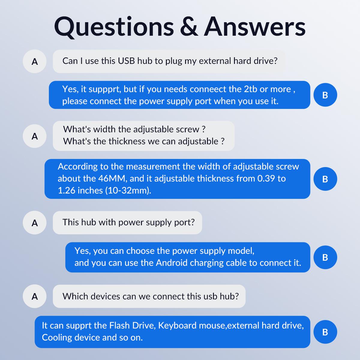 ORICO USB Hub 3.0, Clamp USB Hub with Extra Power Supply Port, Aluminum 4-Port USB Adapter with 3 USB-A Data Ports, USB-C Port for Monitors, Desks-MH4P