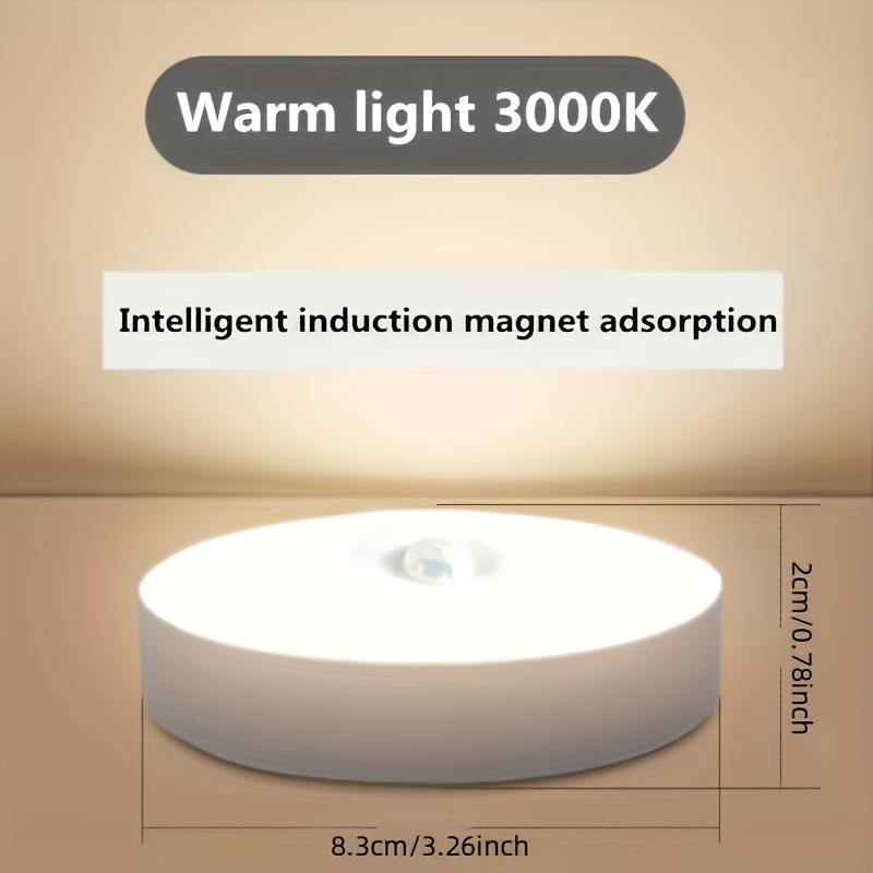 Small sensor LED light for student dormitories, (white light/warm light) wireless installation, USB rechargeable light, human body sensor automatic switch (night mode), LED light source, suitable for beds, corridors, kitchens, living rooms, bedrooms,
