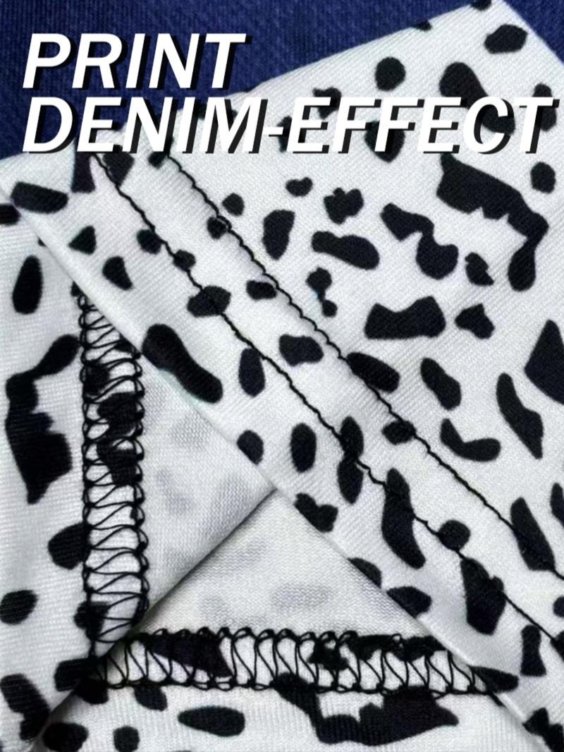 Women's Imitation Denim Skinny Pants, Denim Print Design, Stylish Comfortable Fit for Everyday Wear Women's Imitation Denim Skinny Pants, Denim Print Design, Stylish Comfortable Fit for Everyday Wear