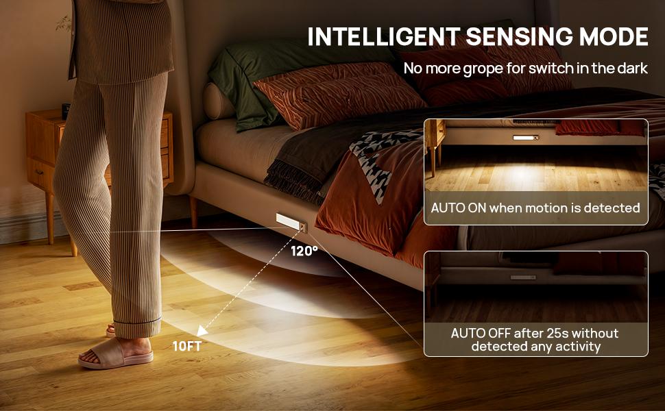 Under Cabinet Lighting Wireless,LED Rechargeable Motion Sensor Light Indoor Battery Operated,3 Color Temps&Dimmable Closet Lights with Remote,Under Counter Lights for Kitchen Stairs