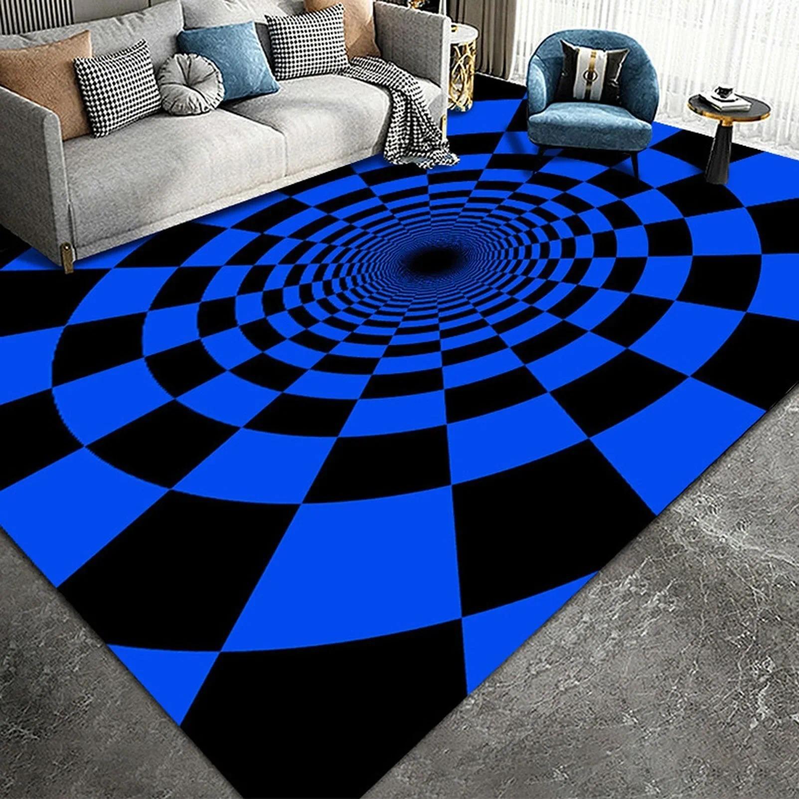 2D Vortex Skull Checkerboard Flannel Area Rug - 2D Illusion Red Eyes Skeleton Print Soft Mat for Living Room, Non-Slip Gothic Home Decor #2DSkullRug #CheckerboardVortexMat #GothicHomeDecor #2DIllusionCarpet #NonSlipFlannelRug