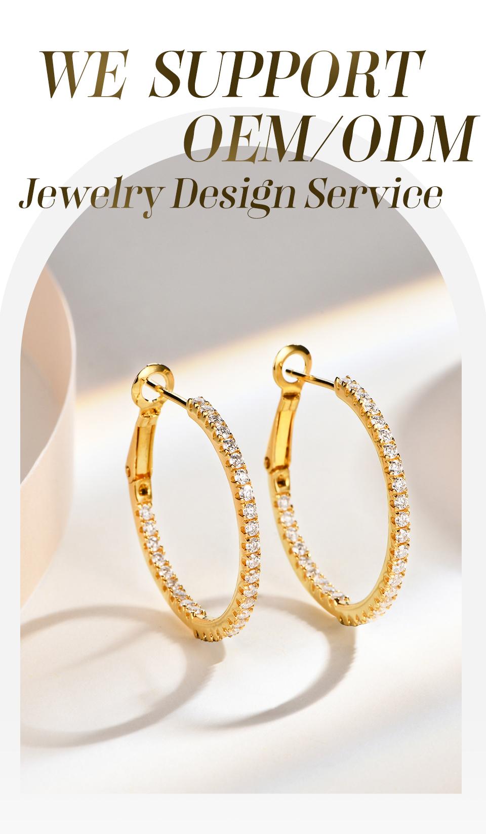 ALL Synthetic Moissanite Hoop Earrings  D Color VVS1 For Woman Fashion Jewelry Temperament Girl's Daily Wear earrings E001