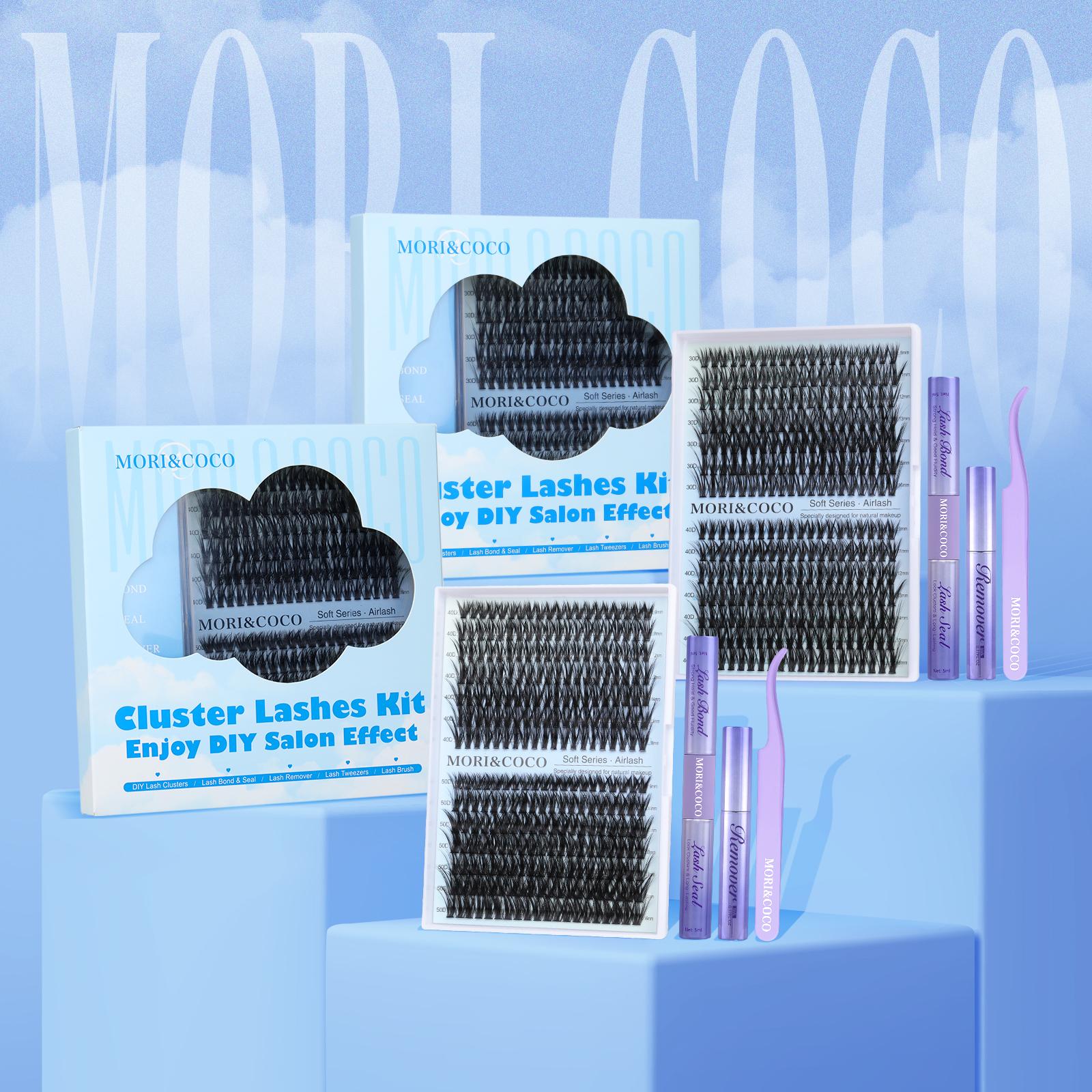 MORI&COCO  DlY Lash Extension Kit Natural Volume Lash Clusters Kit Beginner Friendly Lash