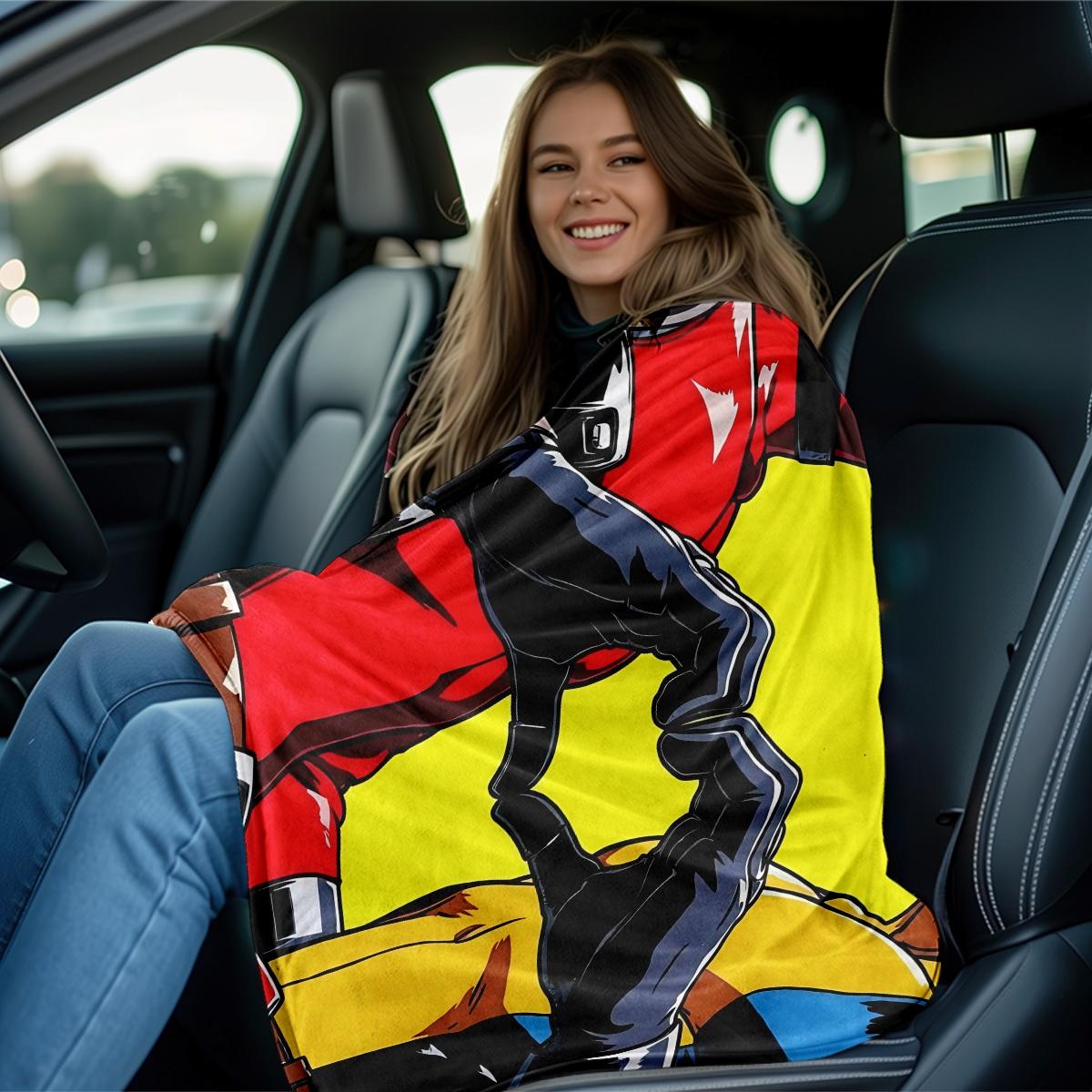 Deadpool Creative Digital Print Flannel Blanket, Thanksgiving Valentine Christmas Gift, Holiday Gift Throw Blanket, Multi-Purpose Outdoor Travel Blanket