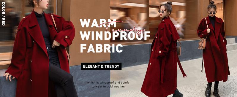 Chouyatou Women's Elegant Winter Double Breasted Midi Long Wool Pea Coat Notch Lapel Winter Trench Coat tweed blazers blazer suit Chouyatou Women's Elegant Winter Double Breasted Midi Long Wool Pea Coat Notch Lapel Winter Trench Coat tweed blazers blazer suit