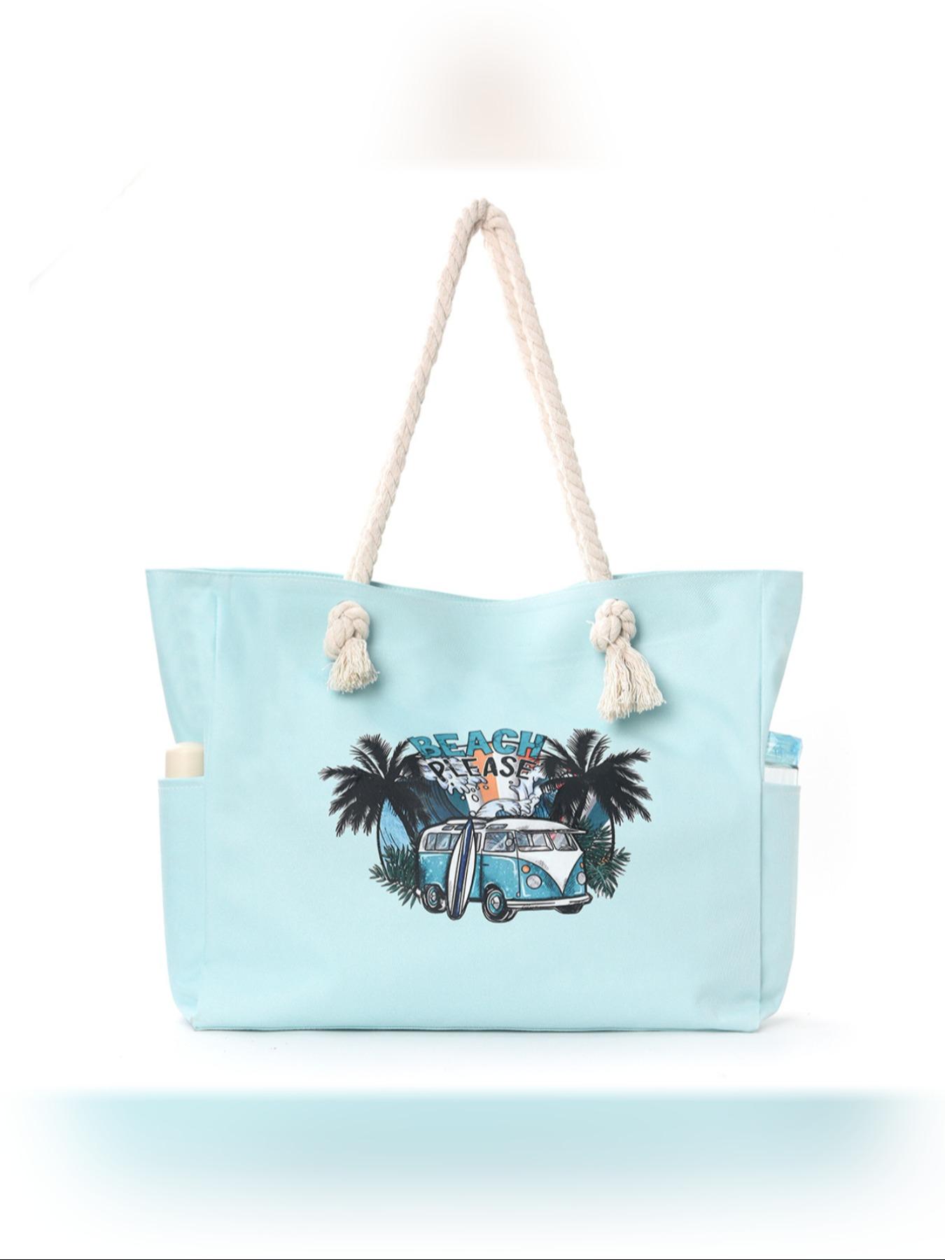 Large Capacity Turtle Beach Bag for Women, Casual Crossbody Backpack, Simple and Versatile Canvas Storage Bag, Ideal for Daily Use and Travel