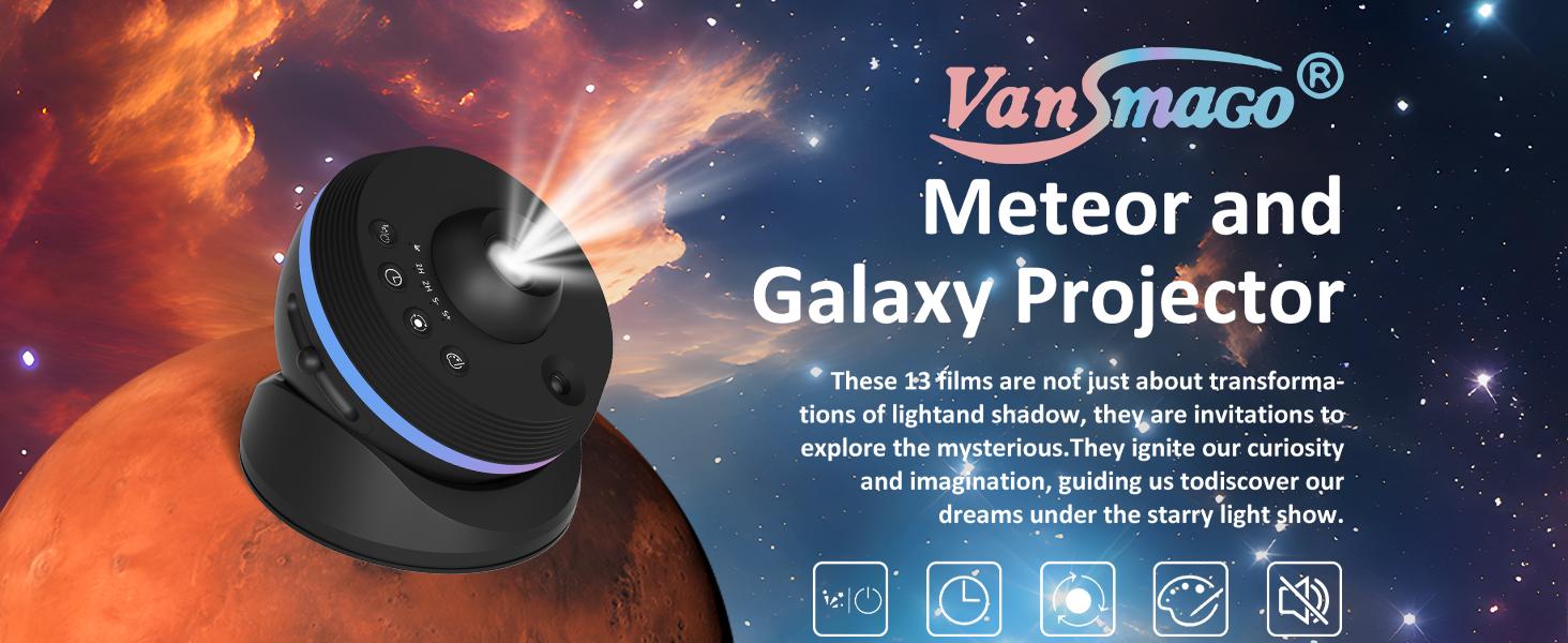 VanSmaGo Meteor Galaxy Projector, 13 in 1 Planetarium Star Projector Realistic Starry Sky Night Light with Solar System Constellation Moon for Kids Adults Bedroom Ceiling Home Theater Living Room Decor VanSmaGo Meteor Galaxy Projector, 13 in 1 Planetarium Star Projector Realistic Starry Sky Night Light with Solar System Constellation Moon for Kids Adults Bedroom Ceiling Home Theater Living Room Decor