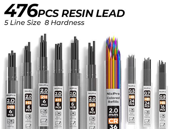 Nicpro 58 PCS Art Drawing Supplies Kit in Leather Case, Art Mechanical Pencil Set with Metal Drafting Pencil 0.5 & 0.7 & 0.9 & 2mm, 12 Micron Pen, Sketch Book, 30 Tube Lead Refills for Sketching