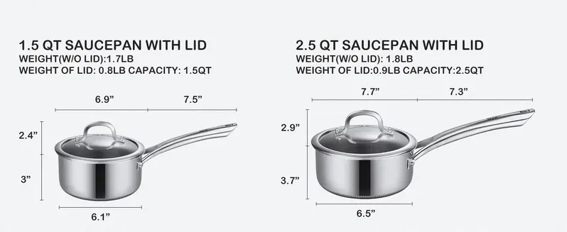 SNOWCLAD 10/14-Piece Thermal Hybrid Nonstick Metal Cookware Set