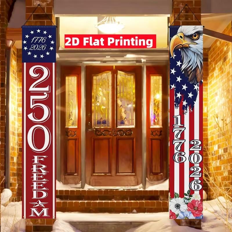 Celebrate Us Bicentennial 250th Anniversary Decorative Banner, Perfect for Patriotic Parties & Home Decor, Indoor/outdoor Use, Size 12x70.8 Inches
