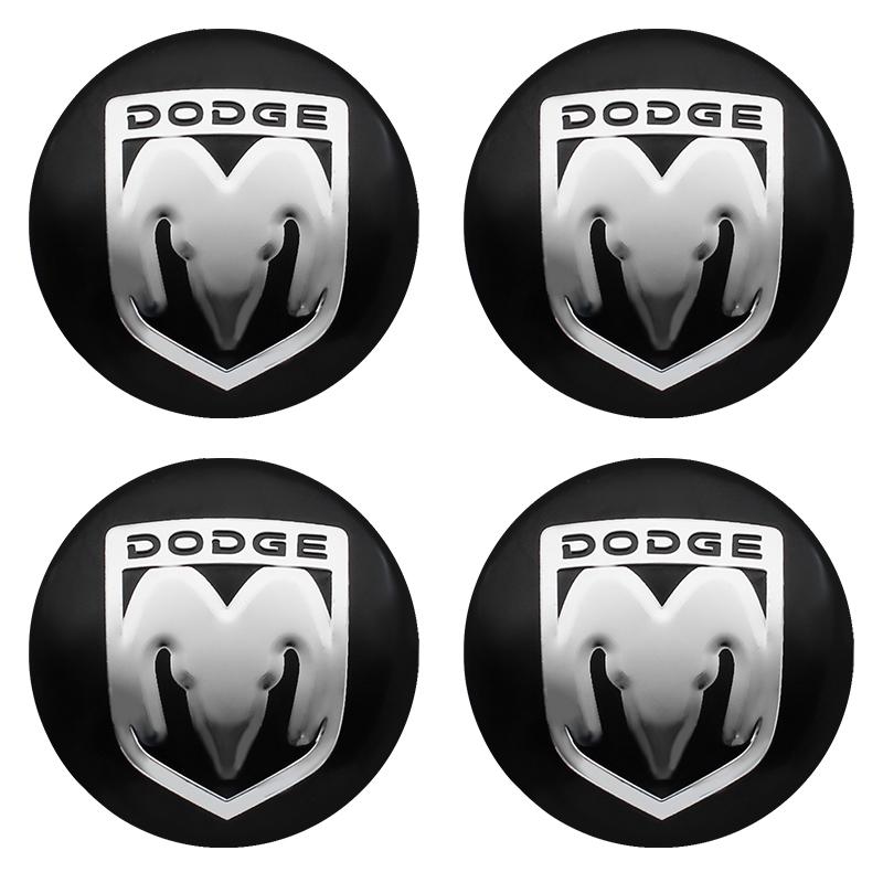 4pcs 56mm Aluminum Dodge Models Car Wheel Hub Center Cap Stickers Emblem Badge Decoration Decals For Dodge Caliber Ram 1500 Caravan Charger Journey Nitro Challenger Auto Styling Accessories