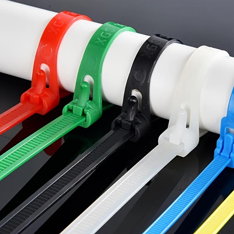 100 Pcs Reusable Nylon Cable Ties, Self-Locking Plastic Wire Straps, Mixed Colors, Durable & Flexible Design, Indoor Outdoor Use, Multipurpose