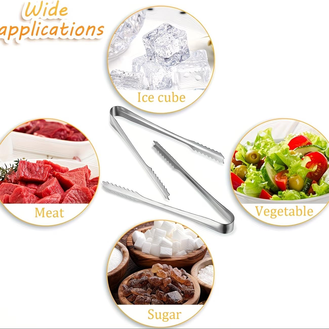 Stainless Steel Ice Tong, Practical Sugar Tong, Edge Clamp, Coffee Ice Clip, Self-Service BBQ Food Clip, Fruit Clip, Multi-Functional Kitchen Tool