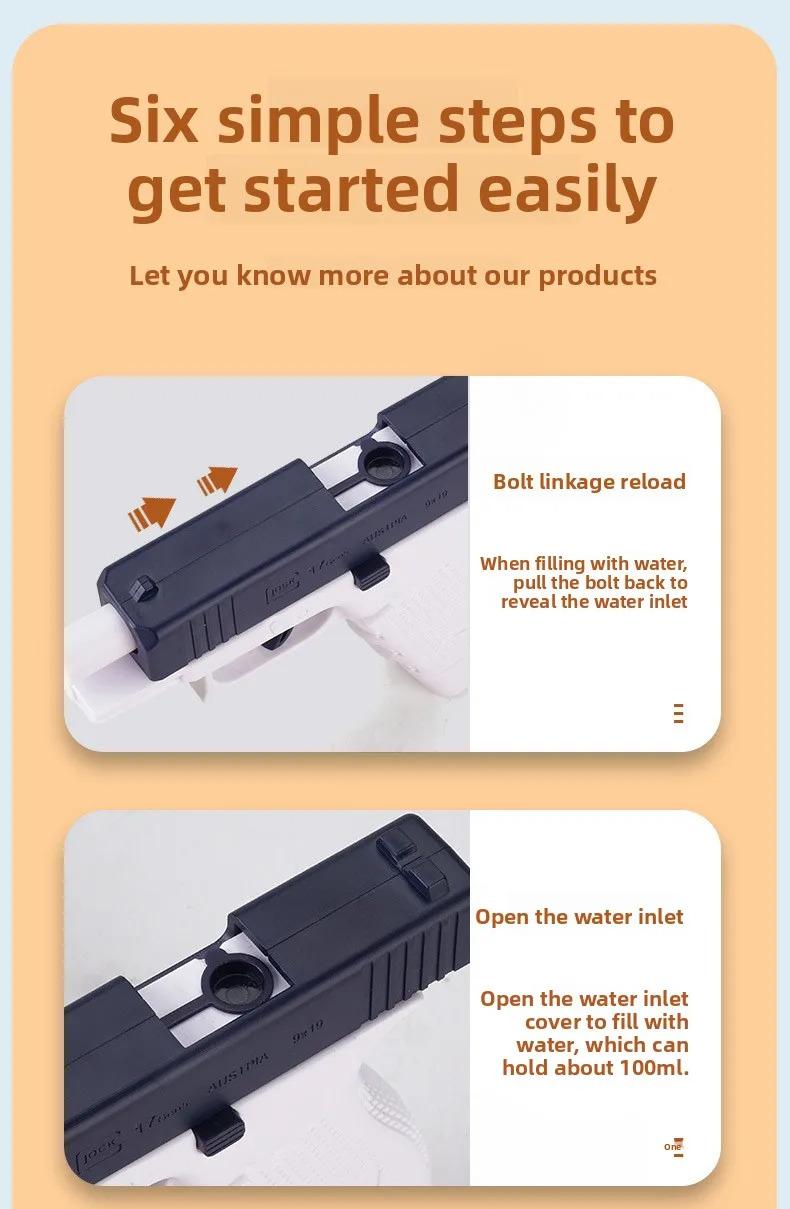 M1911 Water Gun Pistol Huge Capacity LeakProof Long Range Summer Blaster for Kids Adults Beach Pool Outdoor Water Fight Toy Game