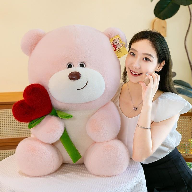 Cute Bear Plush Toy for Valentine's Day, Soft Stuffed Animal Gift for Birthday, Couple Bear Doll for Vending Machine, Single Piece Set