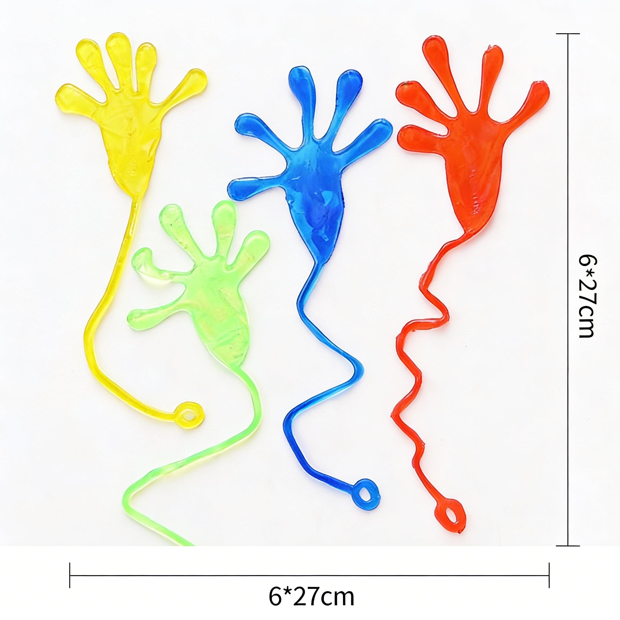 10pcs Random Color Elastic Palm Soft Gel Stress Relief Sticky Hands Spider Web Wall Climbing Spiderman Toy for Kids