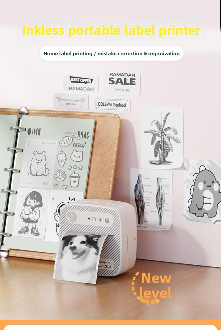 Pocket Size Portable Wireless Bluetooth Thermal Printer - Inkless Mini Machine for Photo, Label, Barcode Printing, Wrong-Question Sorting, Ideal for Home/Office Use