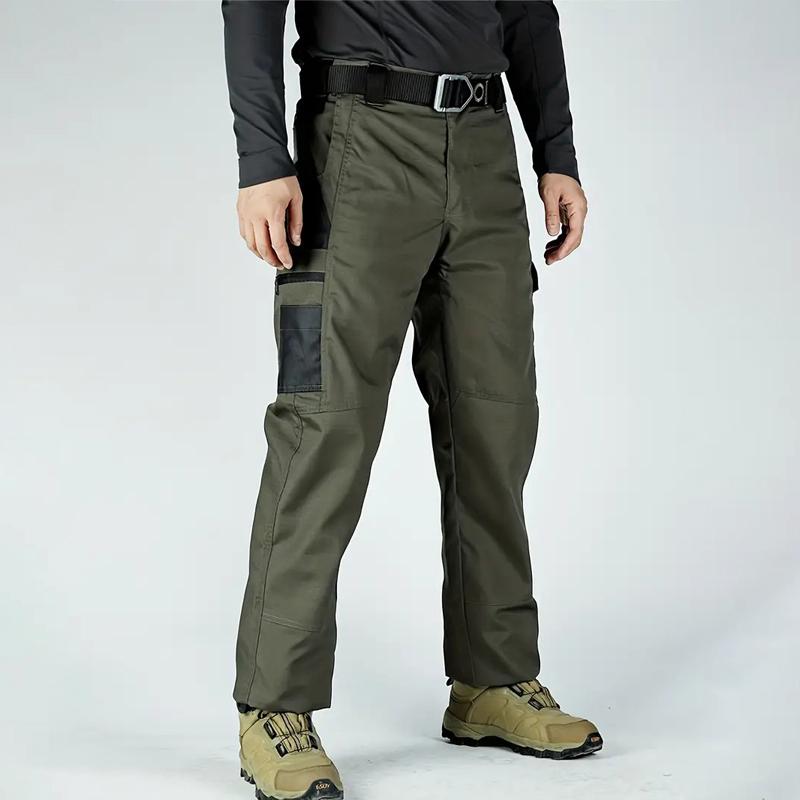 4pcs Men'S Tactical Cargo Pants, Multi-Pocket Design, Solid Color, Elastic Waistband, Ideal for Construction Workers, Hiking, Exploring,Menswear Breathable Casual Comfy Fashion Day Outdoor cargo pants for men slacks pantalones para hombre