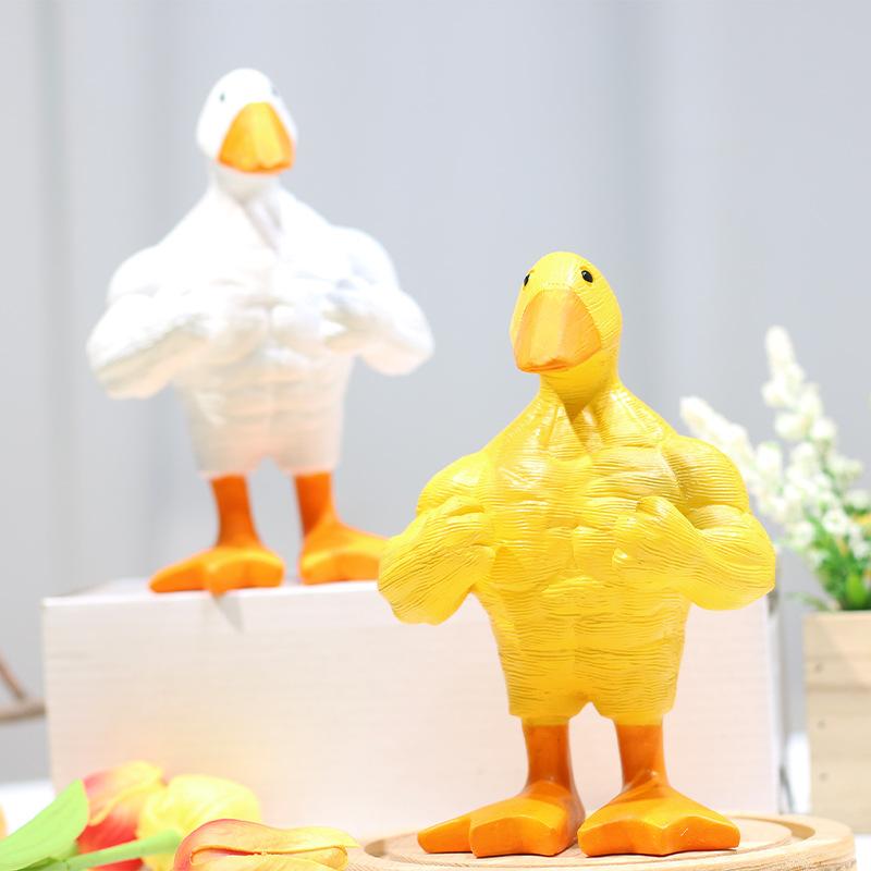 1 3D printed magnetic muscle duck or goose desktop decoration, suitable for office, living room, bedroom, gym decoration, parties, birthdays, carnivals, Christmas or New Year celebrations