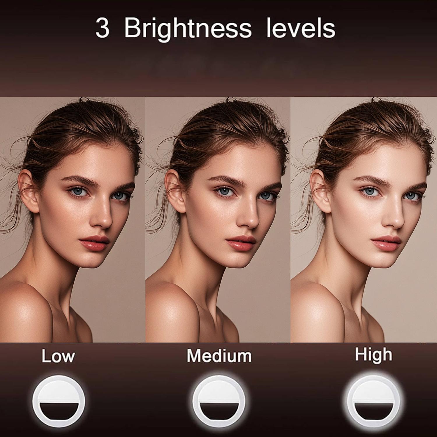 Selfie Ring Light with 28 LED Beads & 3 Brightness Levels - USB Rechargeable, Universal Clip for Phone/Tablet, Portable Makeup Light for Selfies, Videos, Vlog (50g, 8.4cm) Remote Cellphone Selfie Ring Light with 28 LED Beads & 3 Brightness Levels - USB Rechargeable, Universal Clip for Phone/Tablet, Portable Makeup Light for Selfies, Videos, Vlog (50g, 8.4cm) Remote Cellphone