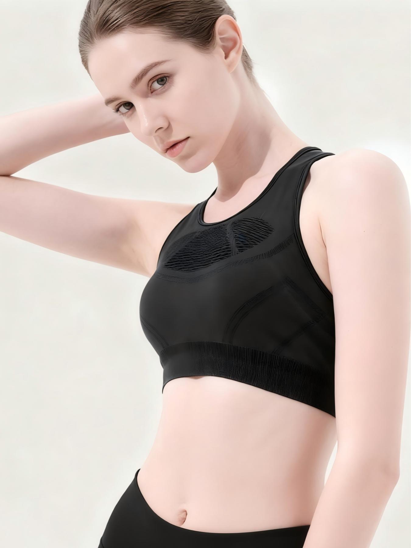 High Elastic Compression Sports Bra, Buttery Soft Gym Bra for Pilates, Daily Active Wear, Comfortable and Supportive Athletic Top