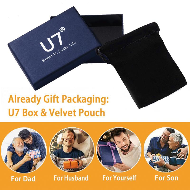 U7 Figaro Chain Necklace Men Women Stainless Steel Necklace 3/5/9/12MM Silver/Golden/Black Hypoallergenic Necklace