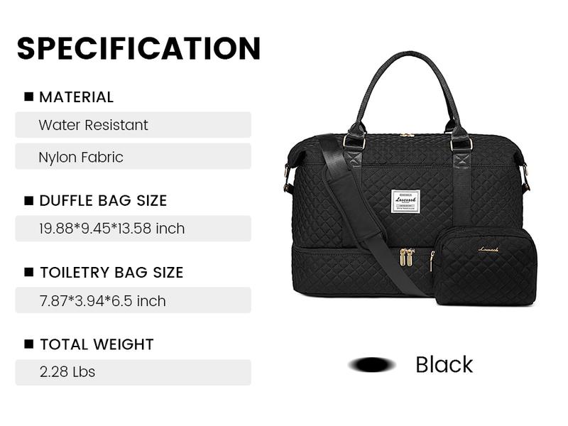 【Valentine's Day Gift】LOVEVOOK Weekender Bag Travel Duffel Bag with Shoe Compartment and Toiletry Bag for Women, Carry on Overnight Bag.Christmas Gift Ideas, TikTokholidayhaul