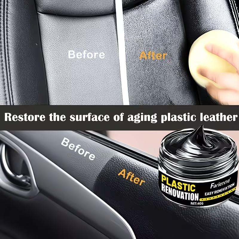 Car Plastic & Rubber Repair Cream, Glossy Paste for Body and Interior, Prevents Fading and Oxidation, Suitable for Bumpers, Leather, Plastics
