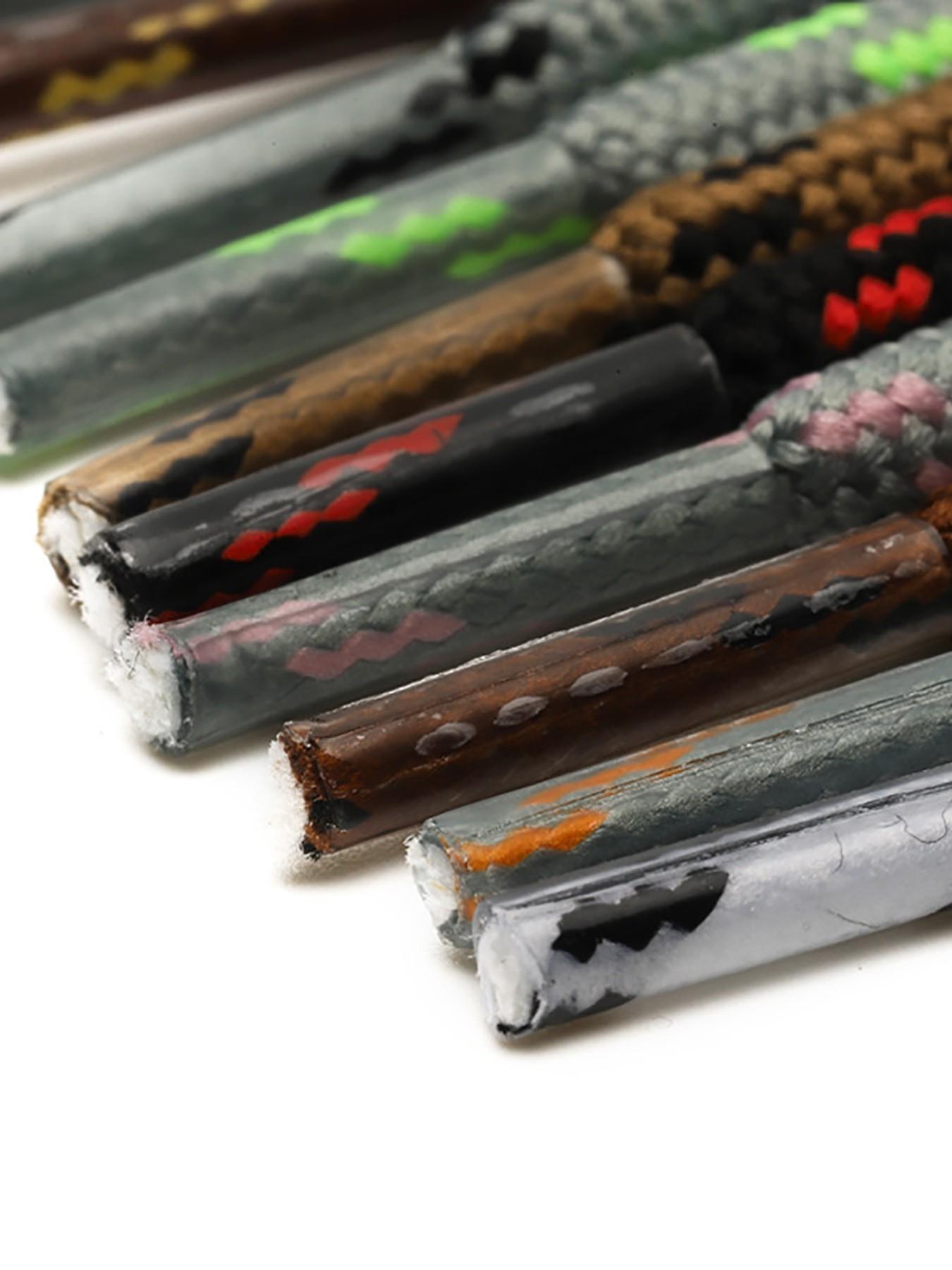 Round Shoelaces [3 Pairs], Heavy-Duty Work Boots Lace-Up Half Round 4mm, Suitable for Industrial Boots