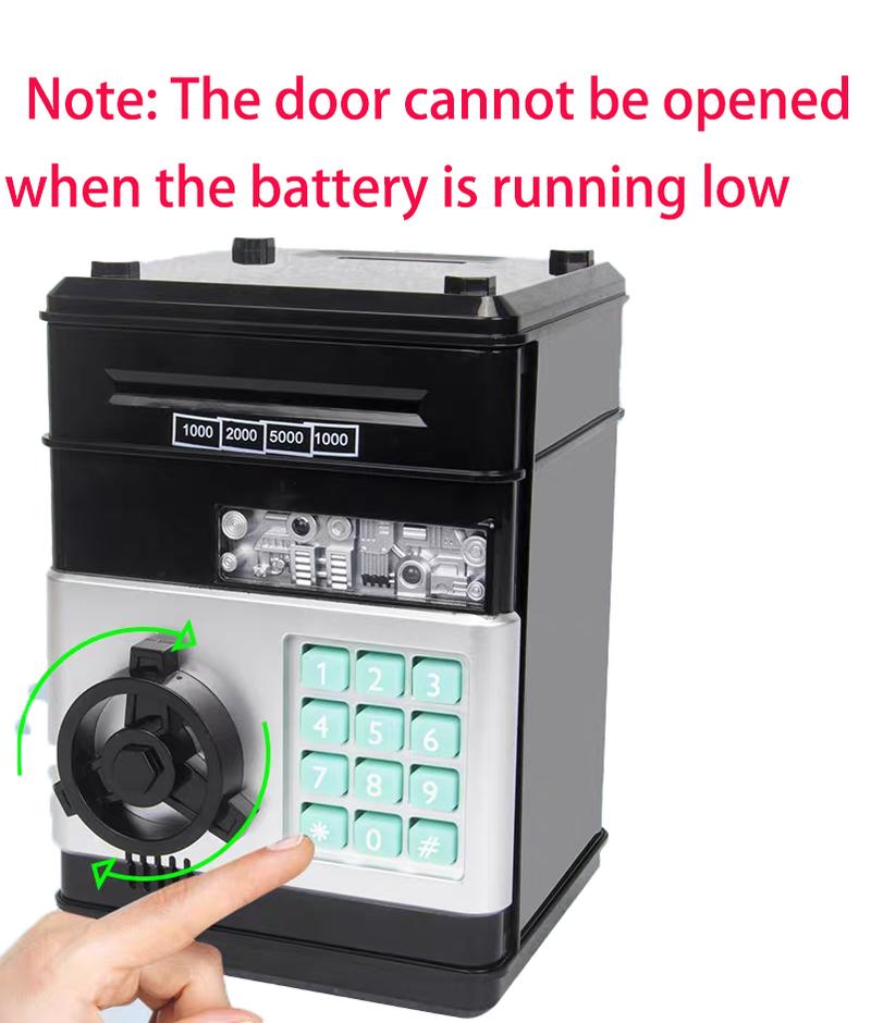Electronic Piggy Bank Mini ATM Password Money Bank Cash Coins Saving Box for Kids, Cartoon Safe Bank Box Perfect Toy Gifts for Girls Boys( needs 3*AA batteries but NOT Included)