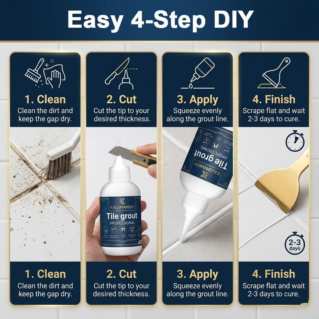 Professional Tile Grout Waterproof Anti-Fungal Gap Filler Bathroom Floor Joint Caulking Sealant DIY Home Repair Paste Tube 150ml