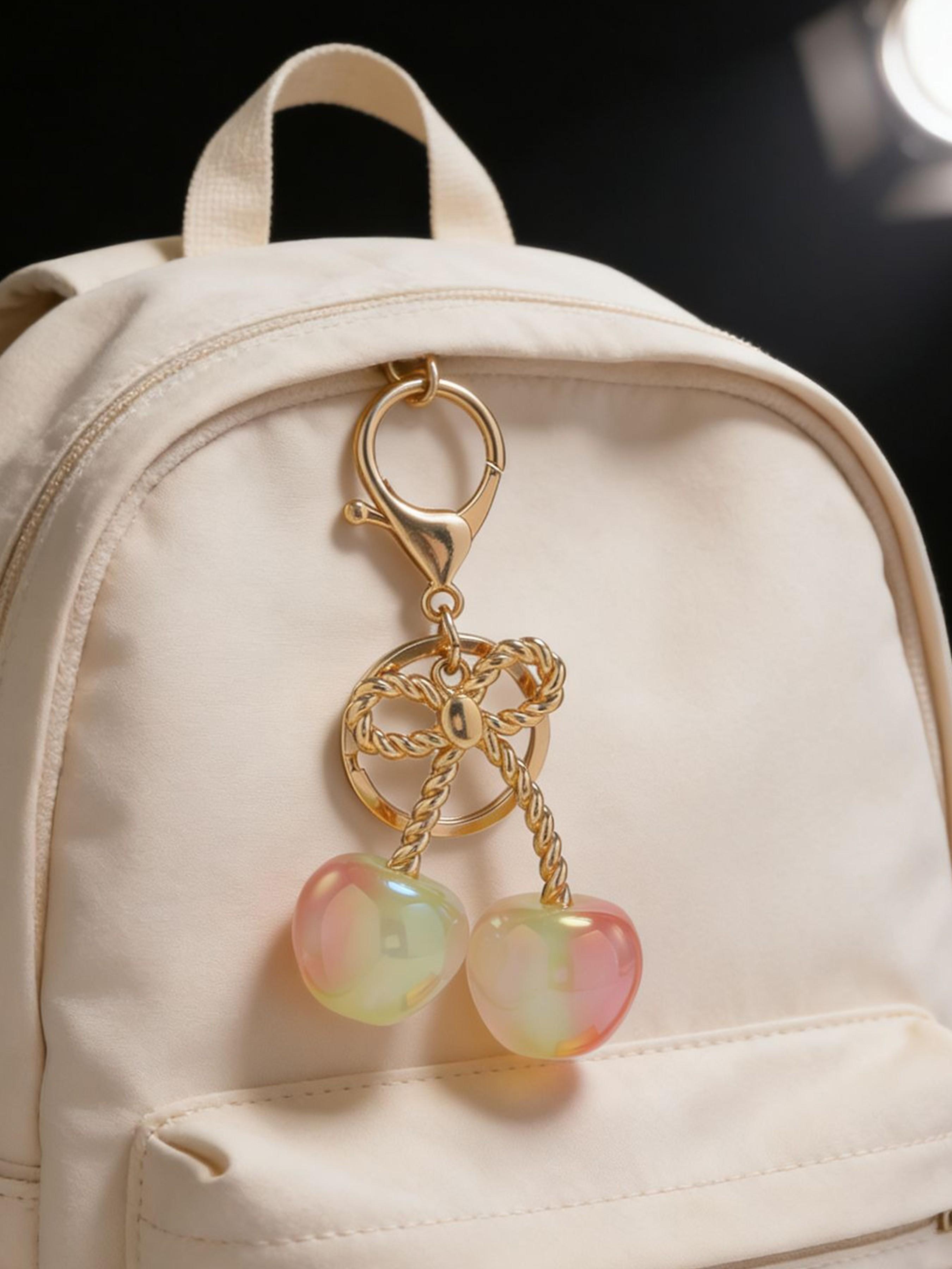 Colorful Resin Simulated Cherry Keychain, Cute Fruit Key Ring, Bag Charm, Car Key Chain, Valentine's Day Mother's Day Gift