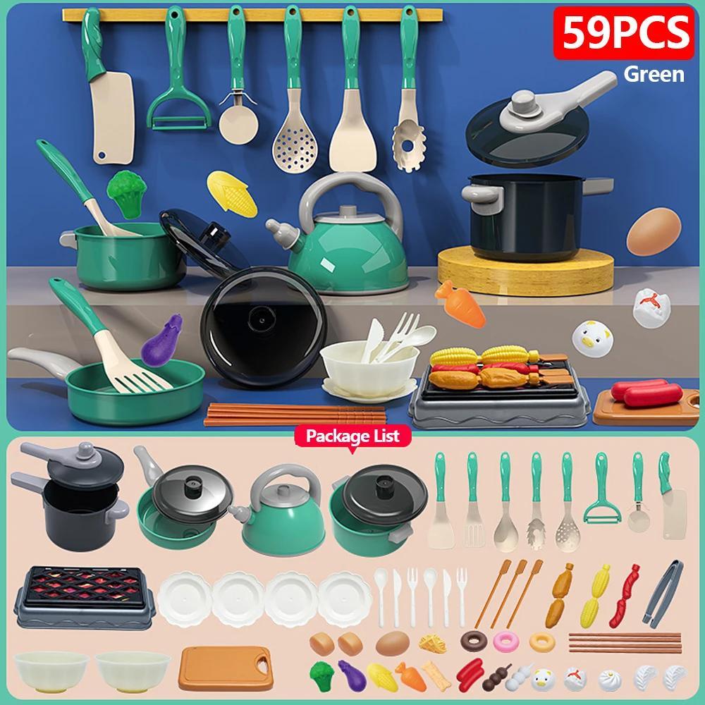 69-Piece Toddler Kitchen Pretend Playset with Pots, Pans, Utensils & Play Food, Play Kitchen Accessories for Ages 3+, Ideal for Classroom, Holiday & Birthday Gifts, 3 - 4 Years
