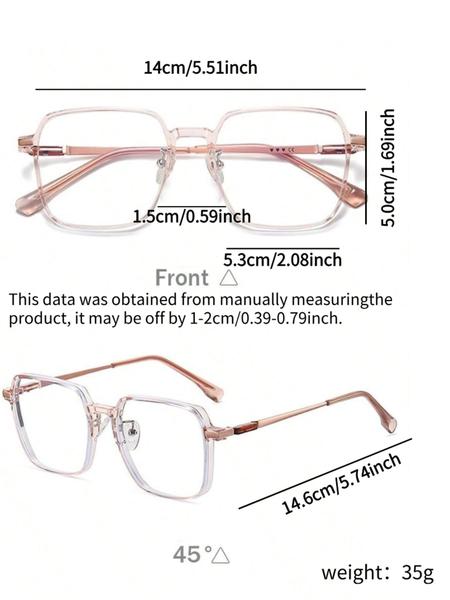Women's Fashion Square Frame Eyeglasses, Classic Minimalist Eyeglasses for Everyday Use, Fashion Accessories for Outdoor Activities