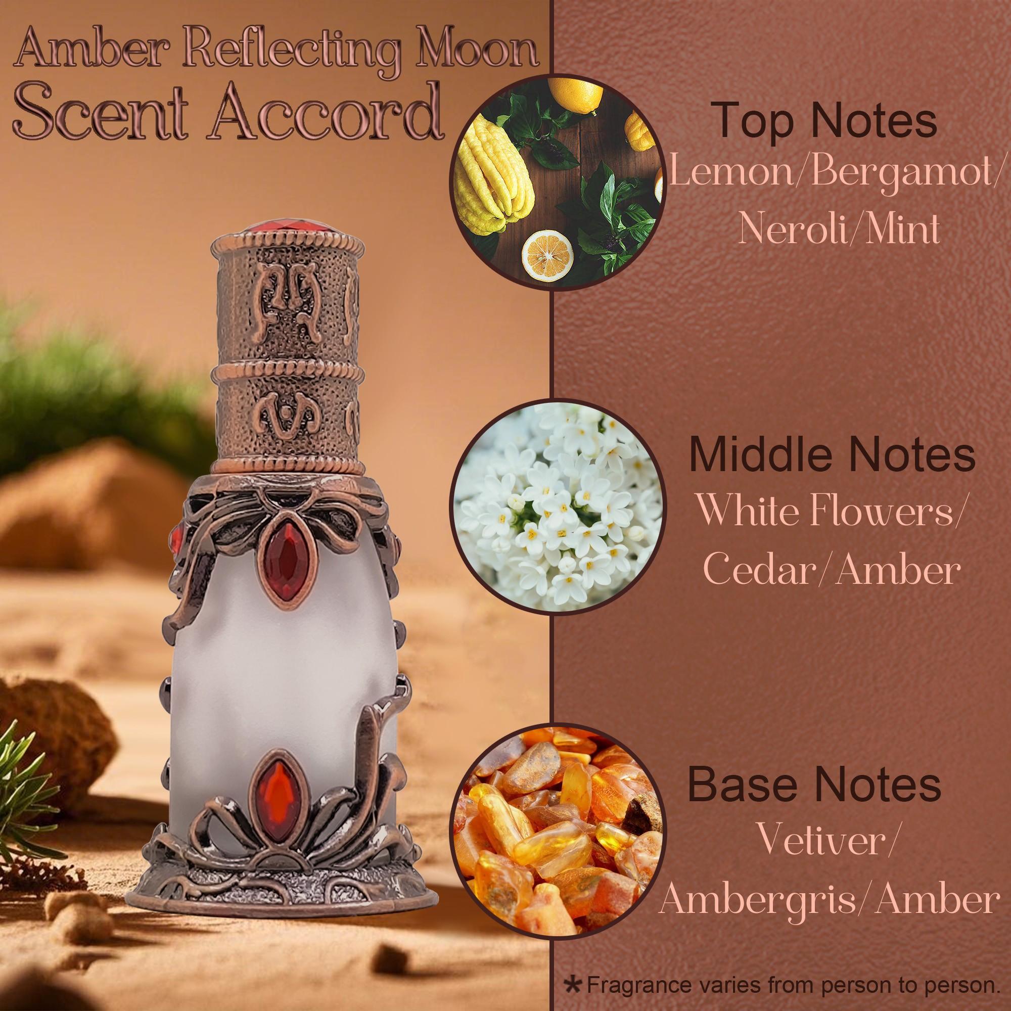 Tonfly Moonlight Amber Ethanol Free Perfume, Fresh Floral Fruit Scent, Floral Fruity Fragrance, 15ML, Liquid Form, Single Item, No Alcohol or Aerosol, Scpn/cpnp Notified