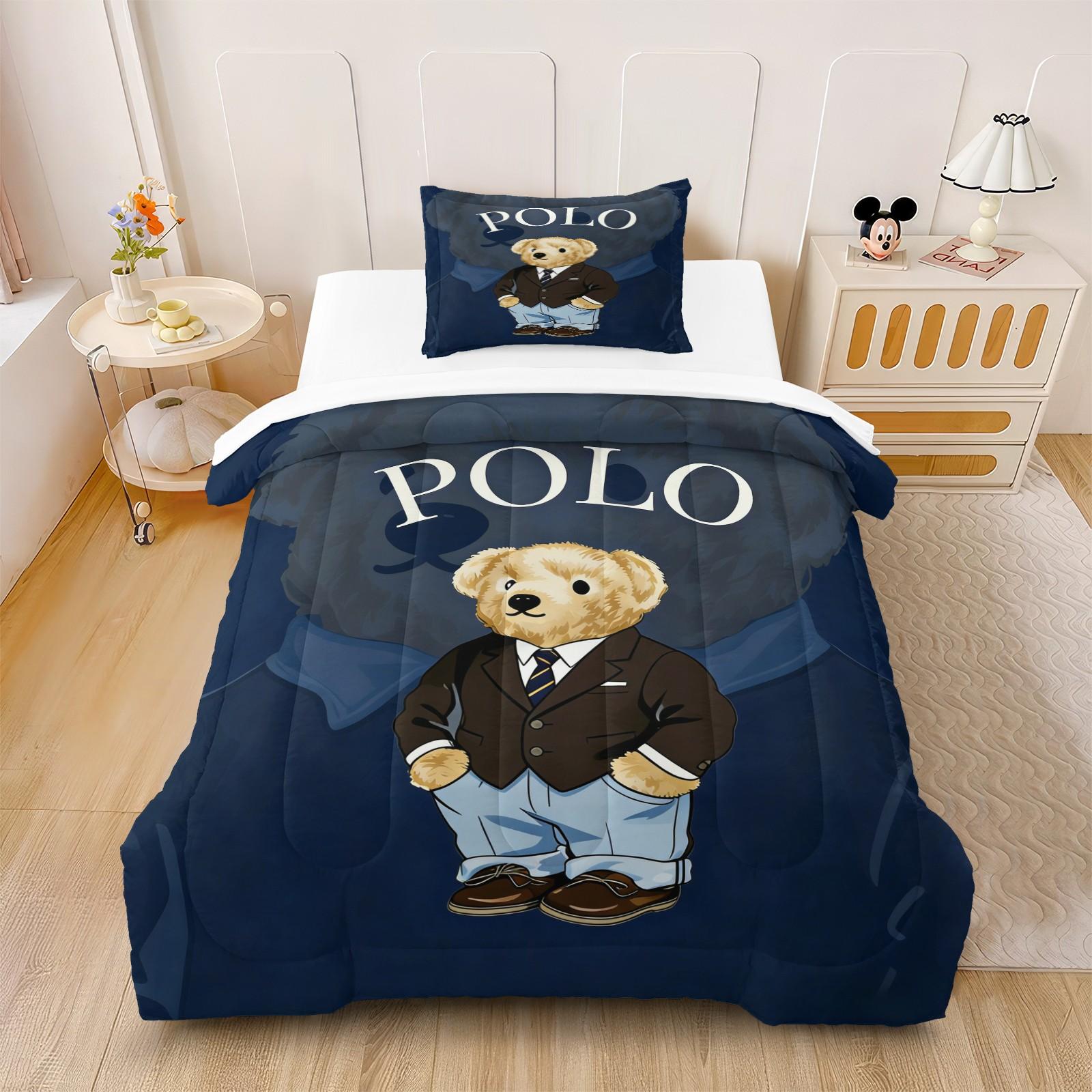 Bamboo Print Pattern Bedding Set, Includes 1 Quilt and 1 or 2 Pillowcases Without Pillow Inserts, Soft Bedroom Decor for Kids or Adults, Perfect Gift