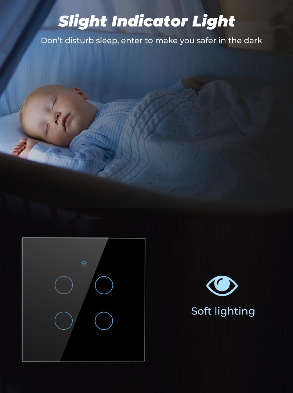 Smart Home Wall Touch Switch, WiFi Bluetooth-compatible RF Control, Steel Glass, APP Voice Timer, Remote 433 Control, Modern Light Switch lights switch