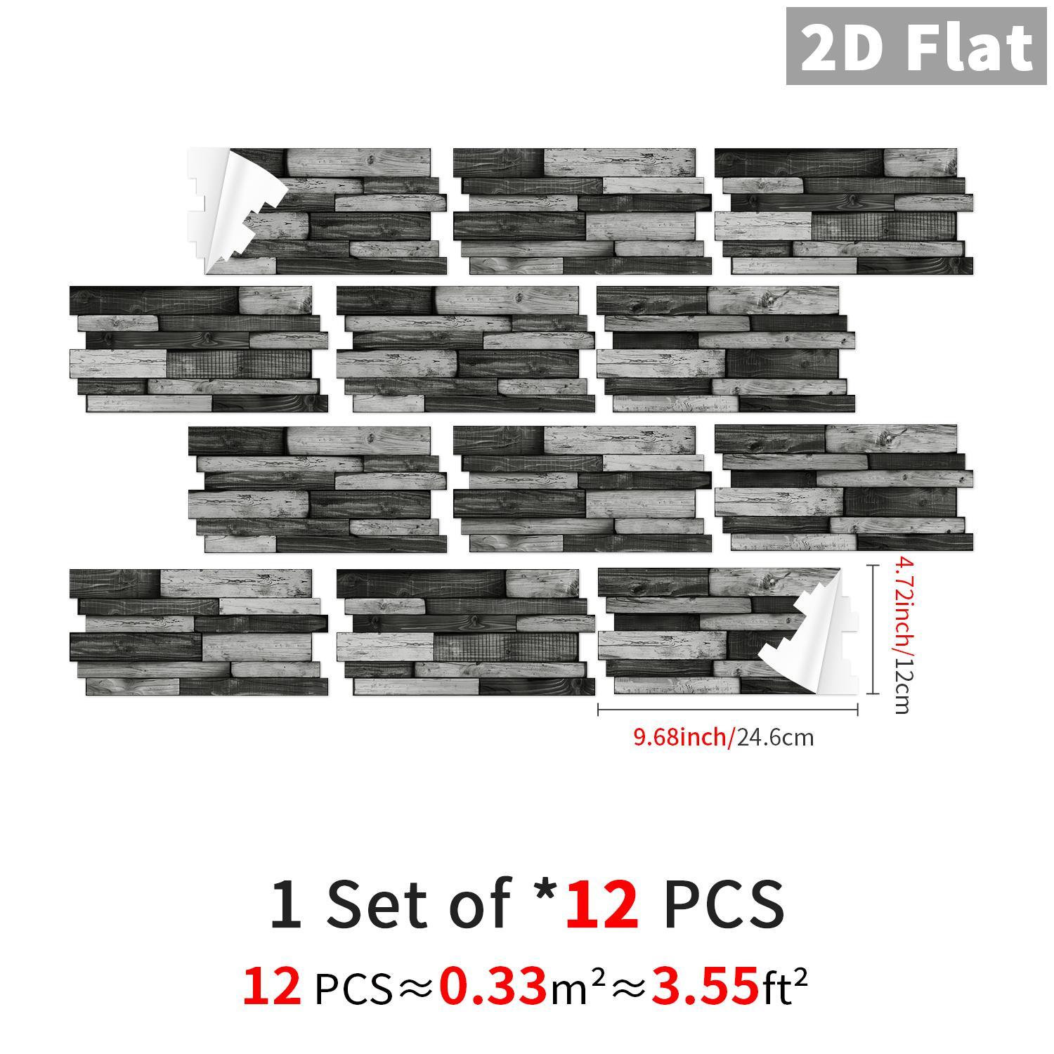 12/24/48PCS Irregular Tile Stickers | PVC Black-Gray Skin-Feel Marble | Waterproof Oil-Proof Kitchen Bathroom Decoration Kitchen Bath Self-Adhesive Decor 2. Black-Gray Marble Tile Stickers 12/24/48PCS | PVC Skin Decorative Wall Sticker